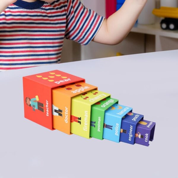 Perfeclan Nesting Cubes Building Set, Color Cognition Nesting and Stacking Blocks, Sorting Stacking Toys for Boys Girls - Image 3
