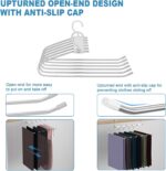 Trouser Hangers, 6 Tier Multi-Functional Rack Space Saving for Hanging Pants, Jeans, Scarf, Trouser, Clothes, No Slip Folding Hangers Closet Organizer for Men and Women, Silver, 2 Pack - Image 3