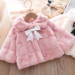 inhzoy Toddler Baby Girls Lovely Winter Cape Coat Cloak Jacket Faux Fur Outerwear Warm Clothes - Image 2
