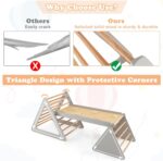 GYMAX 3 in 1 Kids Climbing Set, Wooden Toddler Climber with Reversible Ramp, Outdoor Indoor Children Climbing Frame for 3 Years Old + Boys Girls (Natural+Grey) - Image 5