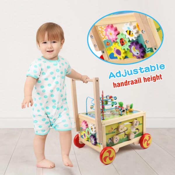 KABENFIS Wooden Activity Cube with wheels for Baby Boys and Girls - Image 2