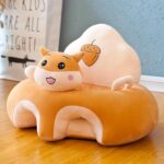 Animal Shaped Baby Sitting Chair Baby Support Sofa Chair Cover Cute Infant Toddler Floor Seat Loungers Sitting Chair for Learning to Sit (Brown Hamster, 40cm*55cm*55cm) - Image 4