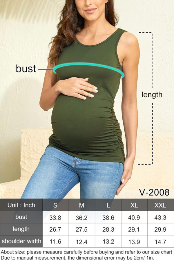Summer Women's Maternity Tank Top Comfy Sleeveless Maternity Clothes (3 pcs) - Image 4