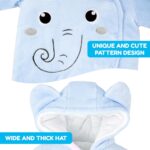 JiAmy Baby Overalls Baby Romper Flannel Winter Romper Playsuit with Feet Hoodie Cartoon Elephant Outfits Blue 0-3 Months - Image 2