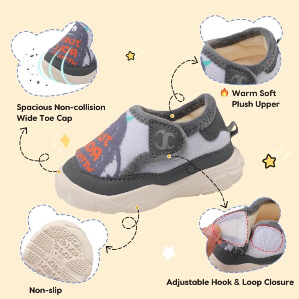 JIASUQI Toddler Slippers Boys Girls House Shoes Kids Indoor Warm Shoes Toddler Winter Outdoor Walking Shoes - Image 3