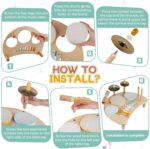 Kids Drum Set, All-in-One Montessori Musical Instruments for Toddlers 1-3, Wooden Musical Toys for Baby 12-18 Months, Preschool Educational Xylophone Drum Kit, Birthday Gift for Boys Girls - Image 6