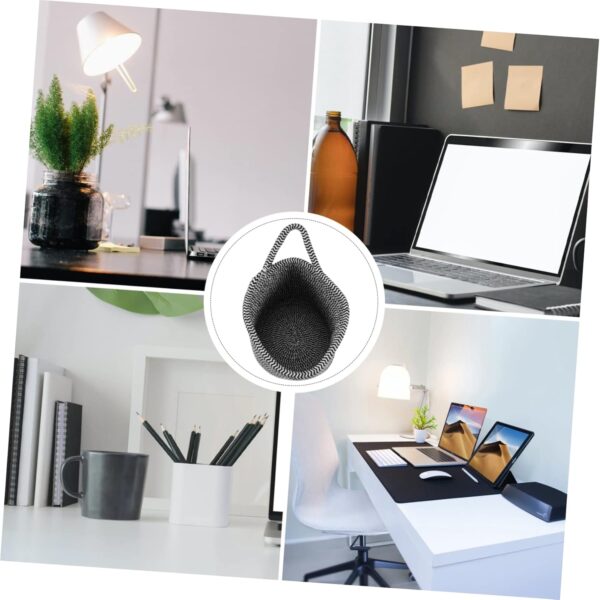 Lurrose 2 Pcs Woven Storage Basket Baby Laundry Basket Laundry Baskets Desk for Kids Nursery Baskets Liners Shelf Baskets Nursery Bins Boxes Decorative Basket Cotton Rope Child Small - Image 5