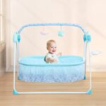 ERnonde Baby Swing Chair - Electric Baby Bouncer - Baby Swing Cradle - 25kg Bearing Capacity - for Babies who are 0-18 Months - Blue - Not Included Battery - Image 7
