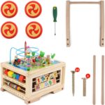 KABENFIS Wooden Activity Cube with wheels for Baby Boys and Girls - Image 4