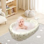 Inflatable Baby Bath Tub Toddler, Portable Kid Infaant Toddler, Foldable Non-Slip Travel Baby Bath, Kids Portable Bath Spa Tub, Infaant Baby Bathtub with Air Pump, Helps Newboorn to Toddler Tub - Image 5