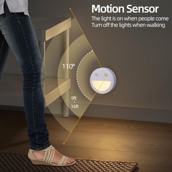 Cove Comfort Stick-On Smile Children's Night Light - LED Motion Sensing, Battery Powered, Easy Magnetic Installation [1-Pack] - Image 2