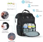 Vicloon Baby Changing Bag Backpack, Multi-Function Nappy Changing Back Pack, Waterproof Diaper Bag Maternity Bags Mum Dad Backpack, Black - Image 4