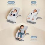 Ergobaby Evolve 3-in-1 Bouncer, Adjustable Multi Position Baby Bouncer Seat, Fits Newborn to Toddler, Light Grey - Image 2