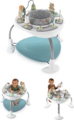 Ingenuity, Baby Activity Centre Jumper & Play Table 2-in-1 Spring & Sprout, First Forest, 11 Activities with Lights & Sounds, Development of Motor Skills, Adjustable Height, 360° Seat, 6-24 Months + - Image 8
