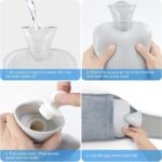 Hot Hugger Wearable Hot Water Bottle Belt, Yotako 3Pcs Wrap Around Wearable Hot Water Bottle with Fluffy Waist Cover, Hot Water Pouch for Back Period Pain Warm Hand Hot Water Bag for Kids Adult - Grey - Image 6
