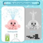 Gigilli Octopus Bath Toys, Rechargeable Baby Bath Toys, Light Up Bath Toys Sprinkler Bathtub Toys for Toddlers Infant Kids Boys Girls Automatic Spray Water Baby Toy, Pool Bathroom Baby Toys Gifts,Pink - Image 3