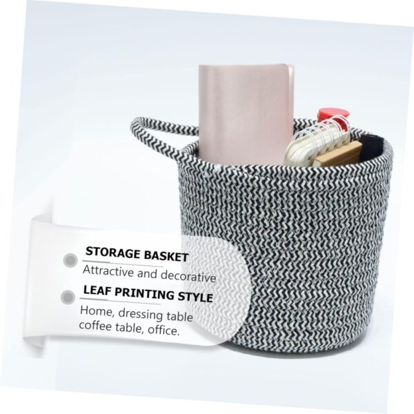 Lurrose 2 Pcs Woven Storage Basket Baby Laundry Basket Laundry Baskets Desk for Kids Nursery Baskets Liners Shelf Baskets Nursery Bins Boxes Decorative Basket Cotton Rope Child Small - Image 7