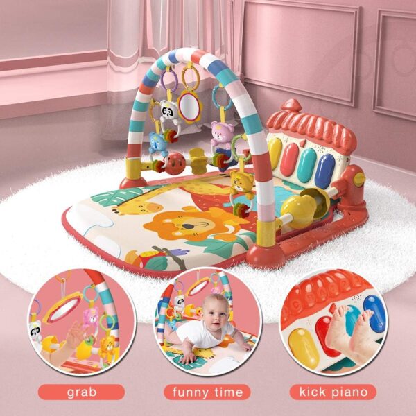 Eners Baby Gyms Play Mats Musical Activity Center Baby Piano Gym Mat Playmats Floor Gyms Playmate for Babies Tummy Time Baby Mat Toys for Newborn Toddler Infants - Image 3