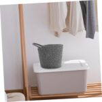 Lurrose 2 Pcs Woven Storage Basket Baby Laundry Basket Laundry Baskets Desk for Kids Nursery Baskets Liners Shelf Baskets Nursery Bins Boxes Decorative Basket Cotton Rope Child Small - Image 8