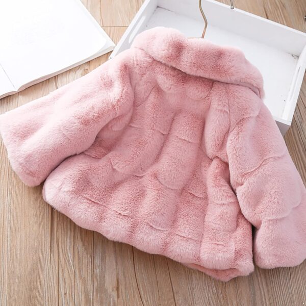 inhzoy Toddler Baby Girls Lovely Winter Cape Coat Cloak Jacket Faux Fur Outerwear Warm Clothes - Image 3