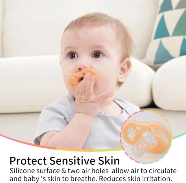 Mobella Koala Pacifiers 0-3 Months, Silicone Baby Pacifier for Breastfed Babies, Soft Nipple Newborn Soother, BPA-Free Binkies, Orthodontic, Symmetrical Curves Shield Design, Day Time 2 Pack - Image 4