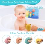 BelleStyle Baby Bath Toys, 7 Pcs Silicone Mold Free Bathtub Toys for Kids, Squeeze Spray Bath Toys Baby Boats Floating Bath Tub Water Toys Sensory Educational Toys for 1 2 3 4 Year Olds Boys Girls - Image 4