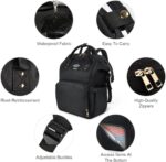 Vicloon Baby Changing Bag Backpack, Multi-Function Nappy Changing Back Pack, Waterproof Diaper Bag Maternity Bags Mum Dad Backpack, Black - Image 3