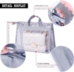 2PCS Dust Bags for Handbags Clear Purse Storage Organizer Non-Woven Hanging Bag Closet with Zipper and Handle (X-Large,Grey Color) - Image 3
