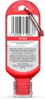 Palm Safe Red Rose 3 Pack 60ml Anti Bacterial Premium Hand Sanitiser Travel Size Refillable Clip Bottle Quick Drying Non Sticky Extra Moisturising Kills 99.9% of Viruses and Bacteria - Image 2