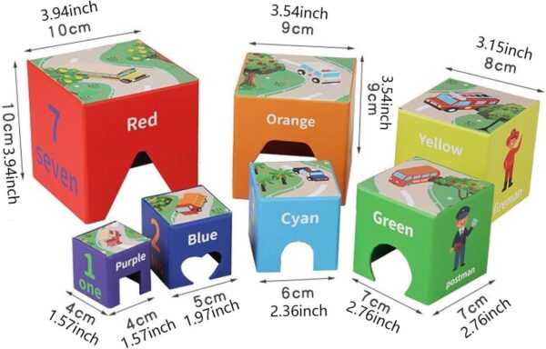 Perfeclan Nesting Cubes Building Set, Color Cognition Nesting and Stacking Blocks, Sorting Stacking Toys for Boys Girls - Image 5