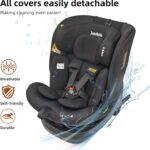 Jovikids ISOFIX Car Seat 360° for 40-150cm Baby Children, Rotating Car Seat for Newborn 0-12 Years, ECE R129/E4, Fixations ISOFIX, Top Tether - Black - Image 8