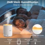 Humidifier for Bedroom Portable Personal Desktop USB Humidifiers with Soft Night Light, Waterless Auto Shut-Off for Home Baby Bedroom Office Travel (White) - Image 5