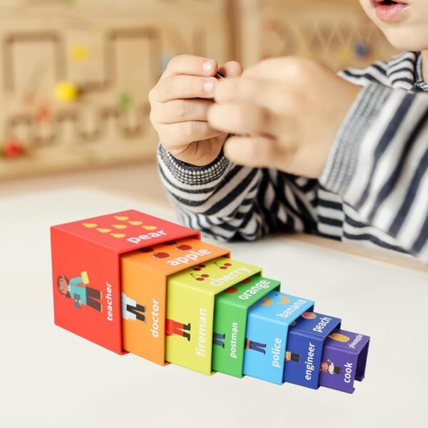 Perfeclan Nesting Cubes Building Set, Color Cognition Nesting and Stacking Blocks, Sorting Stacking Toys for Boys Girls - Image 4