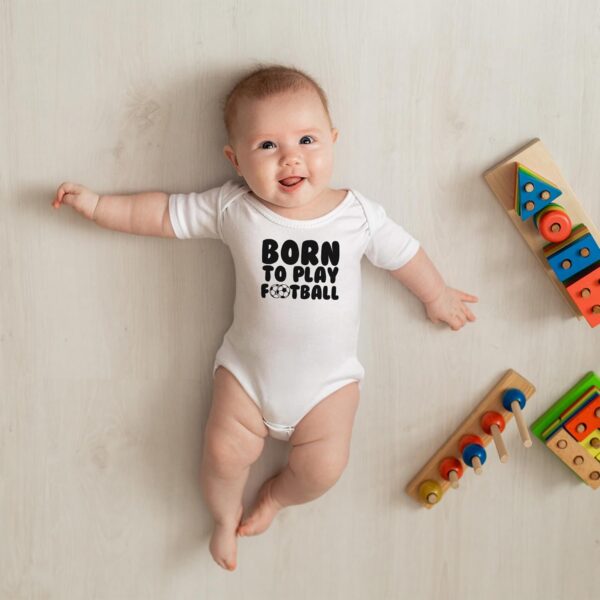 Born to Play Football Babygrow for Boys Footie Fan Supporter Babies Vest - Image 5