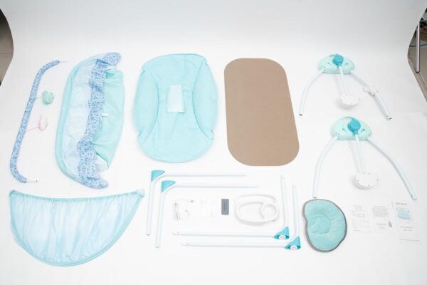 ERnonde Baby Swing Chair - Electric Baby Bouncer - Baby Swing Cradle - 25kg Bearing Capacity - for Babies who are 0-18 Months - Blue - Not Included Battery - Image 6