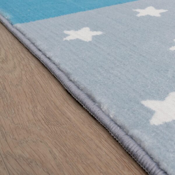 TT Home Nursery Rug Carpet Boy Girl Kids Carpet Baby Hearts Pastel, colour:Grey Beige Blue, Size:80x150 cm - Image 3