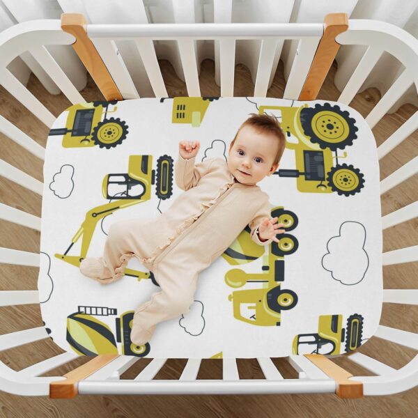 Kcldeci Baby Crib Sheets for Boys Girls Yellow Heavy Construction (2) Toddler Bed Sheets Playard Mattress N Play Sheets M - Image 7
