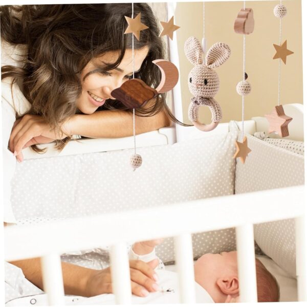 Lawnrden Baby Crib Mobile for Boys Girls,Baby Mobile Rabbit Style Crib Mobile for Boys Girls 3D Clouds Animals Baby Mobile for Crib Wind Chimes Kids Room Nursery Decor Babyshower Gifts - Image 7