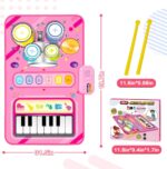 HahaGift 2 in 1 Musical Mat for 1 2 Year Old Girl Gifts, Piano Keyboard & Drum Mat with 2 Sticks for Toddlers Age 1-2, Baby Learning Toys for 1 Year Old Birthday Gifts for 1 2 3 Year Old Girls Present - Image 7