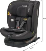 Jovikids ISOFIX Car Seat 360° for 40-150cm Baby Children, Rotating Car Seat for Newborn 0-12 Years, ECE R129/E4, Fixations ISOFIX, Top Tether - Black - Image 6