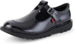 Kickers Girl's Kick T Bar Black School Shoes Uniform