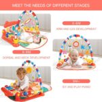 Eners Baby Gyms Play Mats Musical Activity Center Baby Piano Gym Mat Playmats Floor Gyms Playmate for Babies Tummy Time Baby Mat Toys for Newborn Toddler Infants - Image 2