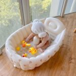 Inflatable Baby Bath Tub Toddler, Portable Kid Infaant Toddler, Foldable Non-Slip Travel Baby Bath, Kids Portable Bath Spa Tub, Infaant Baby Bathtub with Air Pump, Helps Newboorn to Toddler Tub - Image 4