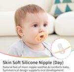 Mobella Koala Pacifiers 0-3 Months, Silicone Baby Pacifier for Breastfed Babies, Soft Nipple Newborn Soother, BPA-Free Binkies, Orthodontic, Symmetrical Curves Shield Design, Day Time 2 Pack - Image 2