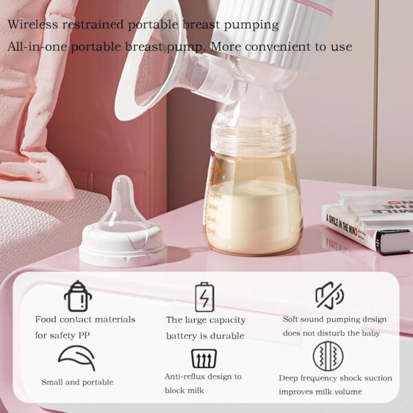 Breast Pump Electric, Breast Feeding Bottles, Milk Feeding Bottle, Double Pumping Capability Rechargeable and Portable Strong Suction Power for Female 6.5x20cm - Image 8