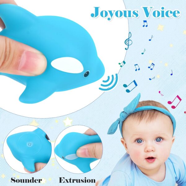 Lemicin Bath Toys Ocean Animal - 9pcs Bath Squirter Toys Floating Rubber Fish Water Toys for Bathtub Tub Water Pool Shower Toys for 1 2 3 4 Year Old Baby kids children - Image 3