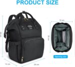Vicloon Baby Changing Bag Backpack, Multi-Function Nappy Changing Back Pack, Waterproof Diaper Bag Maternity Bags Mum Dad Backpack, Black - Image 2