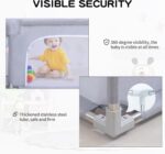 Baby Playpen, Children Playpen, Large Children Playpen, Recreation Area, Rugged Safety Fence Baby Play Yard, Baby Gate Playpen (150X200CM, Grey) - Image 6