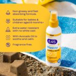 E45 Kids and Baby Sunscreen SPF50+ Spray for Face With Avocado Oil - UVA and UVB Protection- Dermatologically Tested and Fragrance-Free - Suitable For Dry, Sensitive and Eczema Prone Skin (180ml) - Image 5
