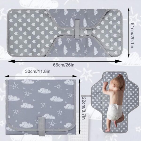 Tomtary Portable Baby Changing Mat Foldable Changing Mat Travel Changing Mat Changing Bag for Newborn Baby Bag Baby Changing Bag Travel Essentials - Image 5